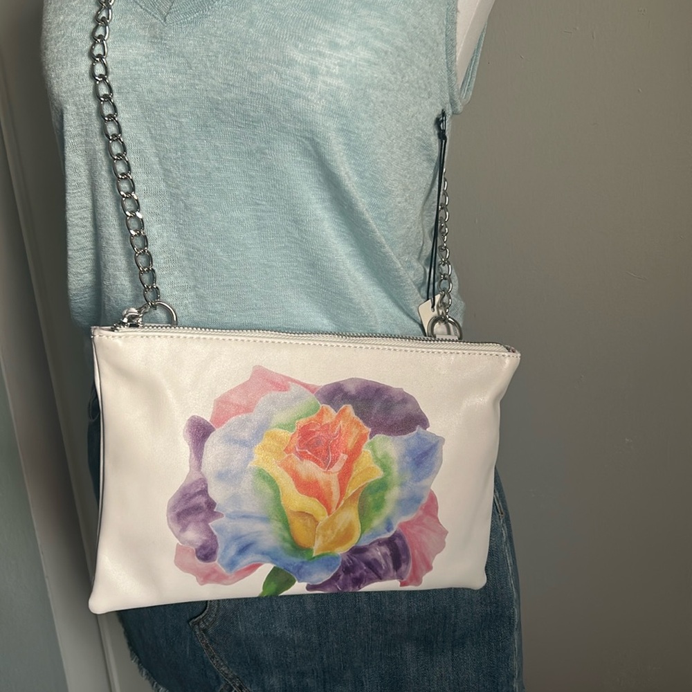 New Steve Madden Ltd. VIDA Artist Series Crossbody Bag With Floral Artwork Print